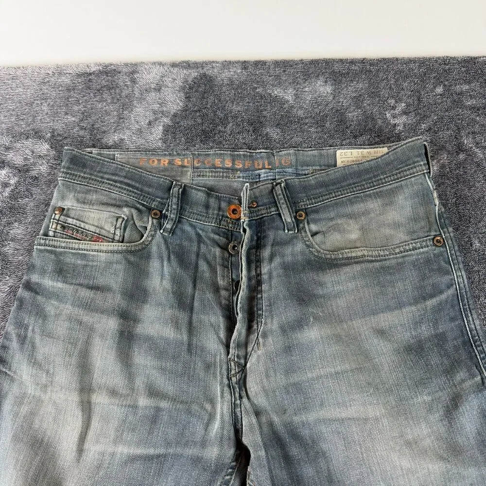 Diesel Slim-Carrot Tepphar Denim Distressed Jeans Men's 31X32(32X30) 0886A *Read